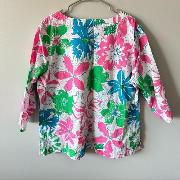 Talbots Lace Embroidered Bib Anguilla Floral Tunic Top Blouse Size 2X Plus - Picture 6 of 9